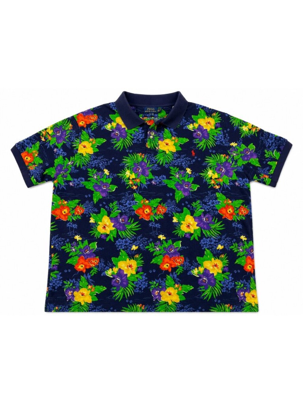 Polo Ralph Lauren Floral Hawaiian Polo Shirt Men’s 3XLT Navy Purple Big Tall